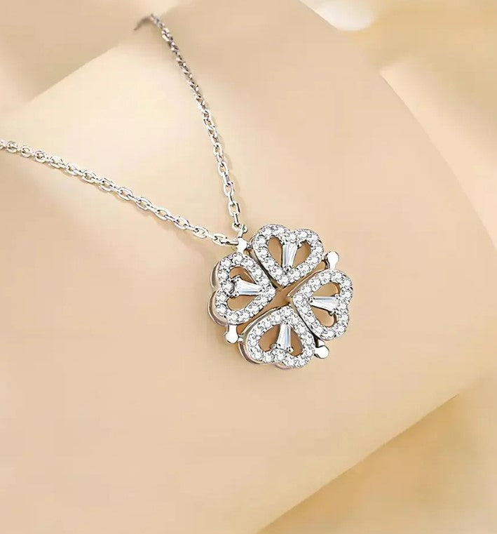 สร้อยคอใบโคลเวอร์สี่แฉก - เงินอิตาลี S925