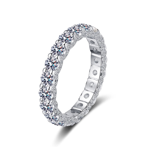 แหวน S925 ล่องหนพร้อมหิน Moissanite แบบเต็มวง